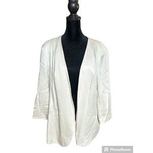 Donna Moore Off White Extra Long Blazer open front size XL